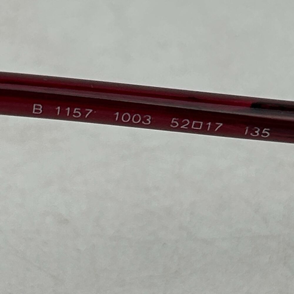 Burberry Eyeglasses B 1157 1003 Size 52-17-135 Silver Maroon Rectangle Frames - Picture 12 of 13